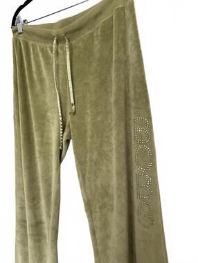 BCBGMAXAZRIA Green Velour SweatPants Size Large